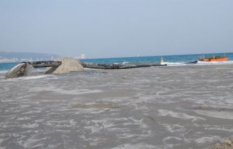 58 אלף מ”ק חול ים נקי הוזרמו לקריות